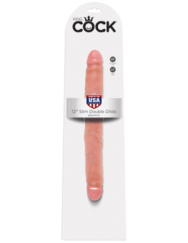 12' Slim Double Dildo Fleshpodwójne Dildo Cieliste 30Cm King Cock