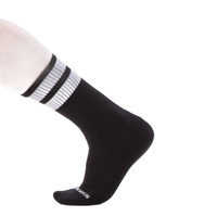 Training socks black with white stripes Barcode Gym Socks black-white L/XL