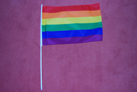 Rainbow flag on stick large