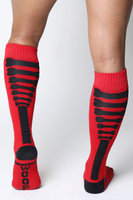 CellBlock13 Kennel Club Bones Knee High Sock Red 42-47