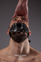 Strap-on piss gag leather strap
