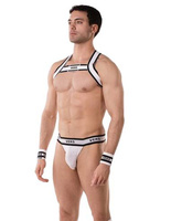 Barcode Berlin Suspender Vers Panties White-Black XL