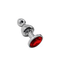 Lollypop Double Ball Metal Plug L Red Wooomy