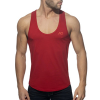 U-Neck Cotton Tank Top Red L Addicted