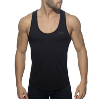 U-Neck Cotton Tank Top Black XXL Addicted