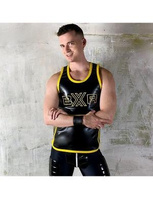 Boxer Sexy BXR Vest Black / Yellow L Eco-Leather Undershirt