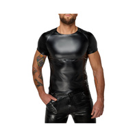 T-shirt H070 Wetlook with snake sleeves S Noir Handmade 