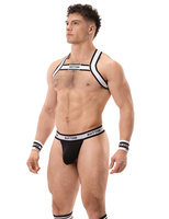 Barcode Berlin Suspender Bottom Panties Black-White XL