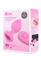Vibrating Heart Shape Jewel Plug S/M Pink