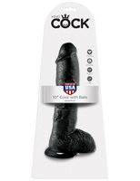King Cock 10" Cock w/balls black