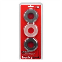 Hünkyjunk Huj Cockring 3-Pack Black Tar + Ice +Stone