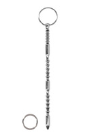 Urethral Sounding Metal Ribbed Dilator with Ring