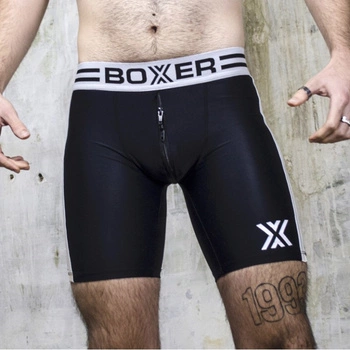 Boxer Bitch Short Black/ White Double Zipper S