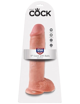 King Cock 11" Cock w/balls flesh
