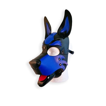 Vegan Pup Hood Black-Blue Brutus
