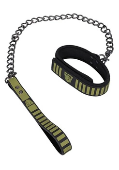 Fort TroFF Tactical Collar and Leash Black/Green