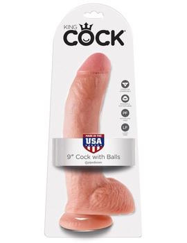 King Cock 9" Cock w/balls flesh