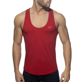U-Neck Cotton Tank Top Red XXL Addicted