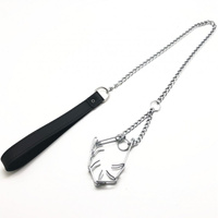 Leather leash with choke collar for penis