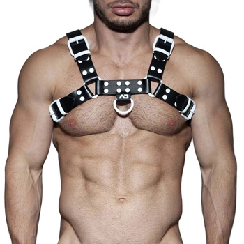 Fetish Leather Collor Harness White S/M Addicted