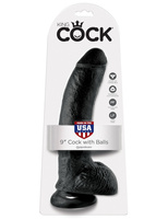 King Cock 9" Cock w/balls black