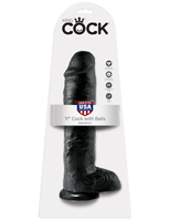 King Cock 11" Cock w/balls black
