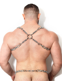Silver Steel Cross Harness 44"