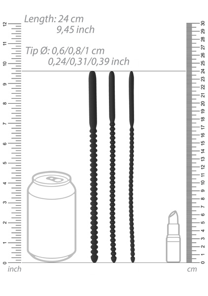 Zestaw trzech silikonowych sond do cewki Ouch! Urethral Sounding Silicone Dilator Set