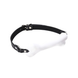 Leather gag in the shape of a bone Boxer Bone gag white