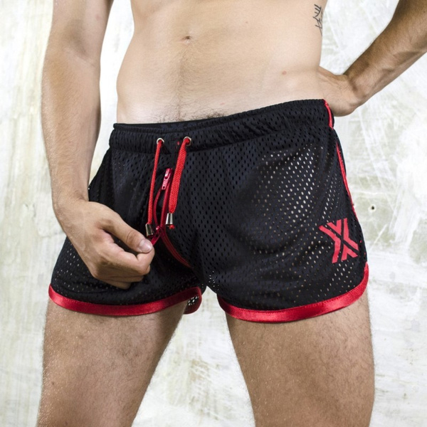 Boxer Shorts Sexy Short AirCool Black/Red Zipper S
