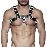 Fetish Leather Collor Harness White S/M Addicted