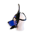 Vegan Pup Hood Black-Blue Brutus