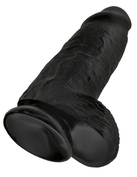 King Cock Chubby Black dildo z jądrami czarne