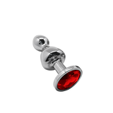 Lollypop Double Ball Metal Plug L Red Wooomy