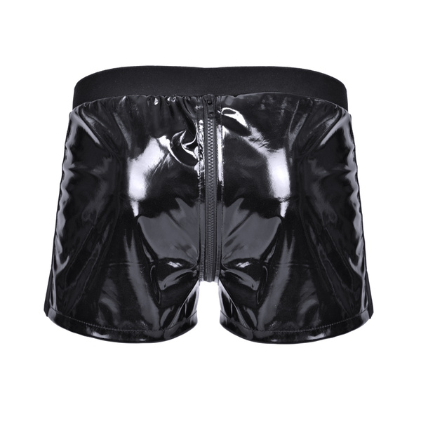 Szorty z lajkry i winylu z zamkiem w kroku Bull Vinyl Shorts.03 L