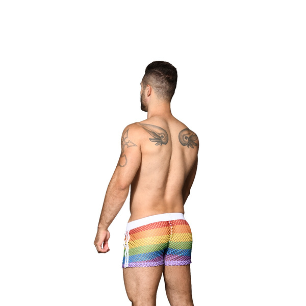 Andrew Christian Pride Mesh Stripe Shorts M