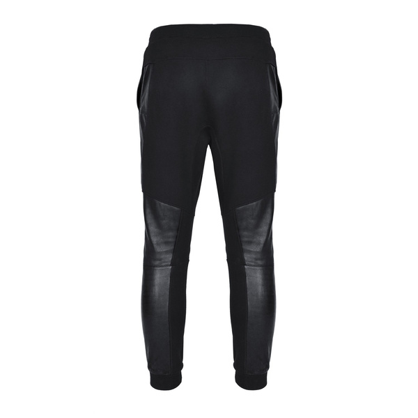 Sweatpants with Pockets and Leather Elements Bull Pants L