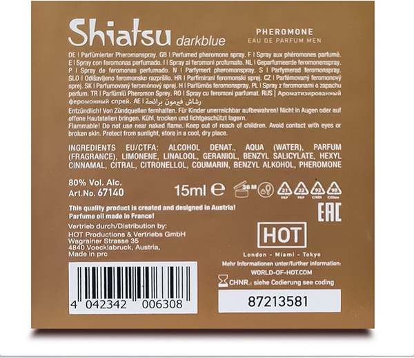 Feromony dla mężczyzn Pheromon Fragrance Man Darkblue 15ml Shiatsu