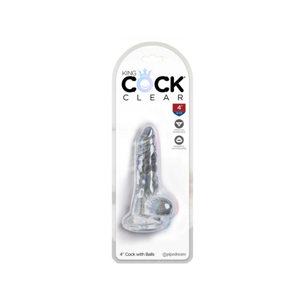 Дилдо 10 см King Cock Clear Cock With Balls Pipedream