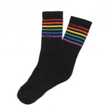 Addicted Rainbow Socks Black S/M