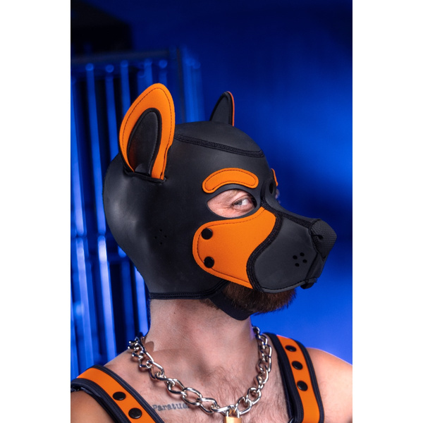 Neoprene Frisky Pup Hood Orange Xl Mr-S-Leather