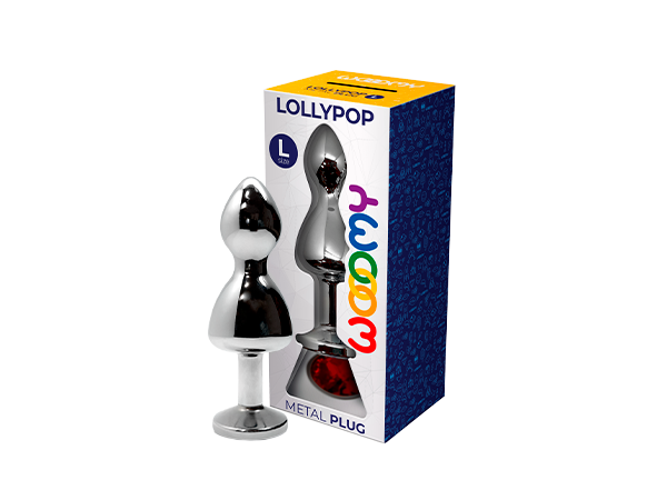 Lollypop Double Ball Metal Plug L Red Wooomy