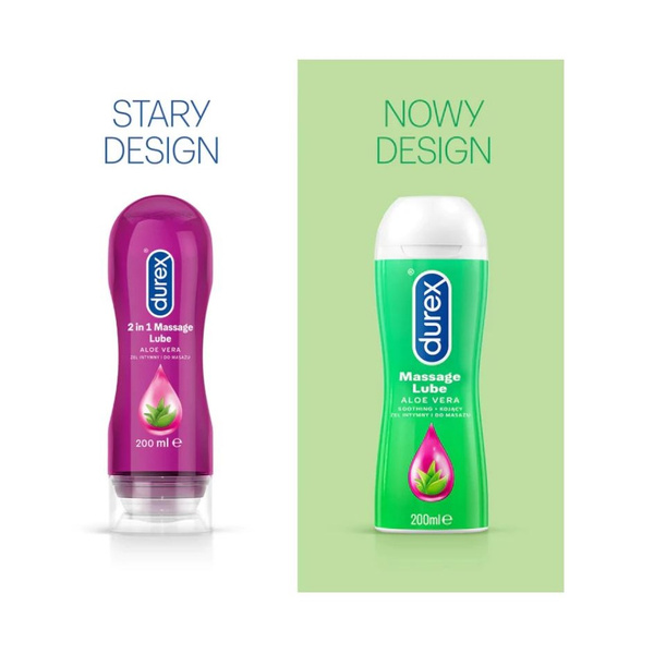 Żel Intymny I Do Masażu 2W1 Aloe Vera Kojący 200Ml Durex żel intymny i do masażu 2w1 Aloe Vera Kojący 200ml