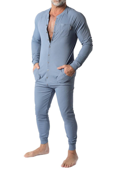 Cellblock 13 Tahoe Snap Up Union Suit w/ Pockets Light Blue M