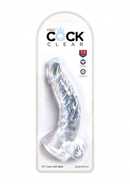 7,5 Inch Cock With Balls Transparant King Cock