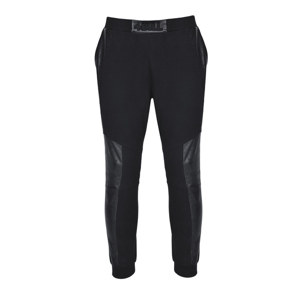 Sweatpants with Pockets and Leather Elements Bull Pants L