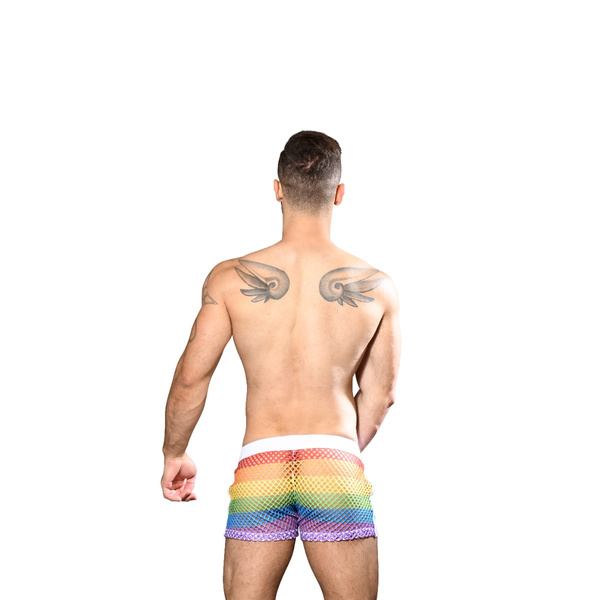 Andrew Christian Pride Mesh Stripe Shorts M