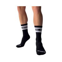 Fetish Half Socks Bottom Black-White L/Xl Barcode Berlin