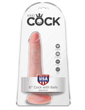 King Cock 6" Cock w/balls flesh