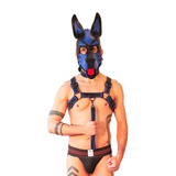 Vegan Short Leash Black-Blue Brutus